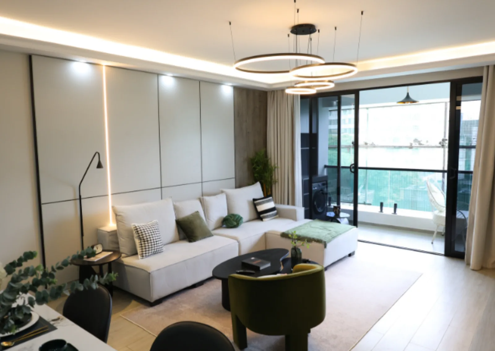 A warm, modern Noon Care Supported Independent Living living room with comfortable seating and natural light, representing the home-like environment NDIS participants live in